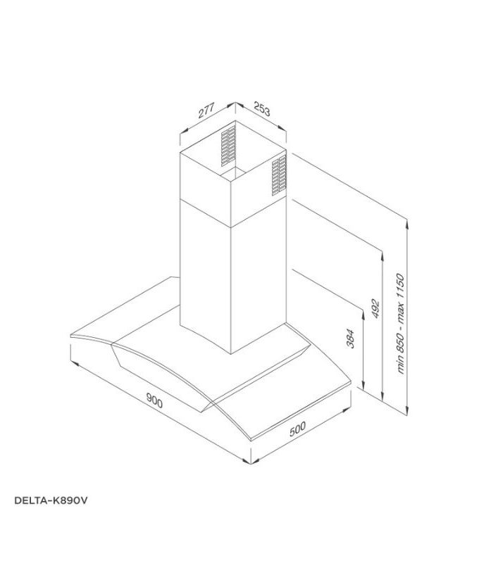 Thiết kế của Máy hút mùi Malloca Luxury DELTA-K890V