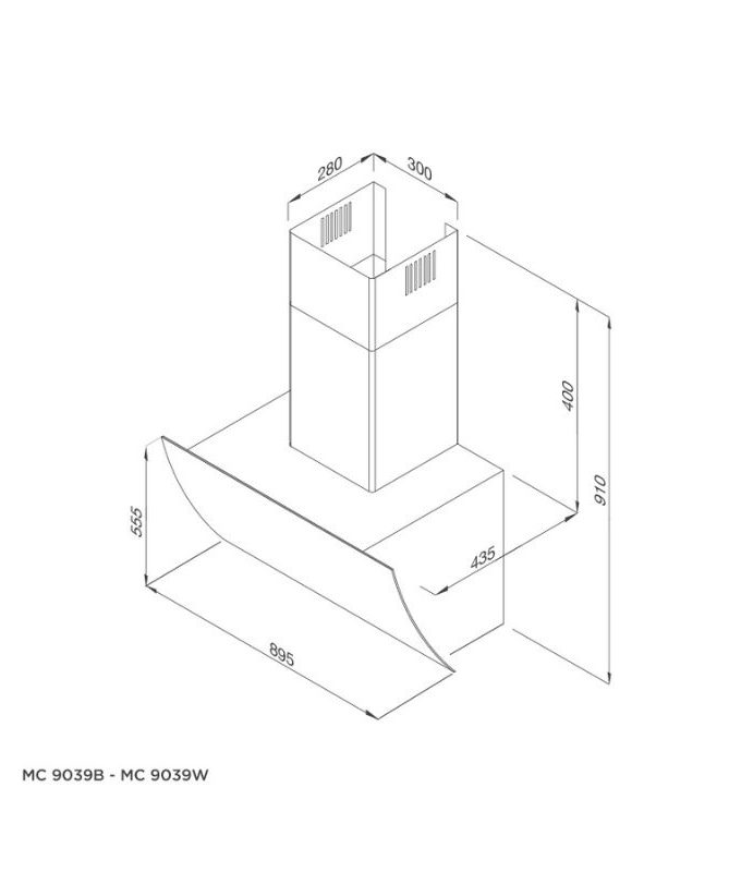 Thiết kế của Máy hút mùi Malloca MC 9039B