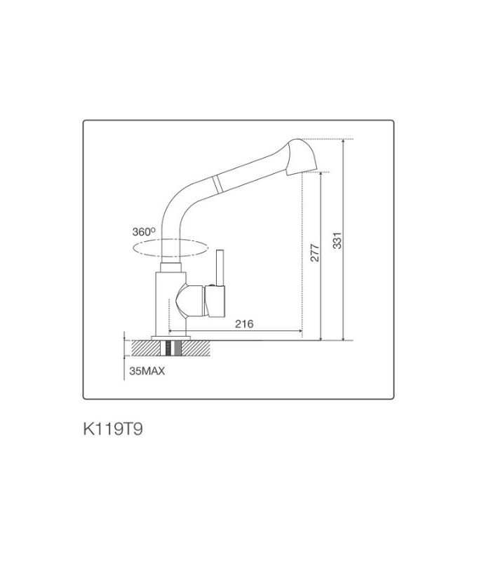 Thiết kế của Vòi rửa bát Malloca K119T9