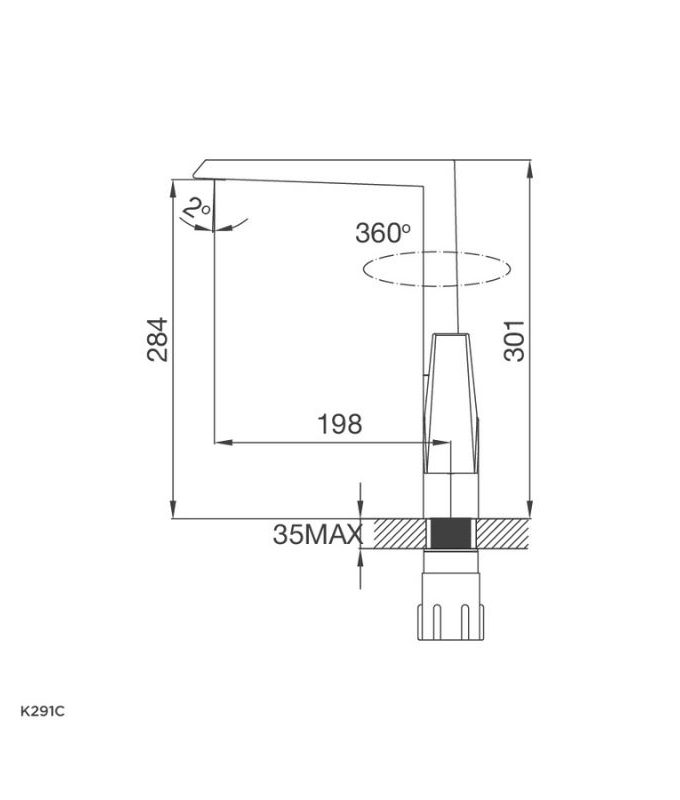 Thiết kế của Vòi rửa bát Malloca K291C