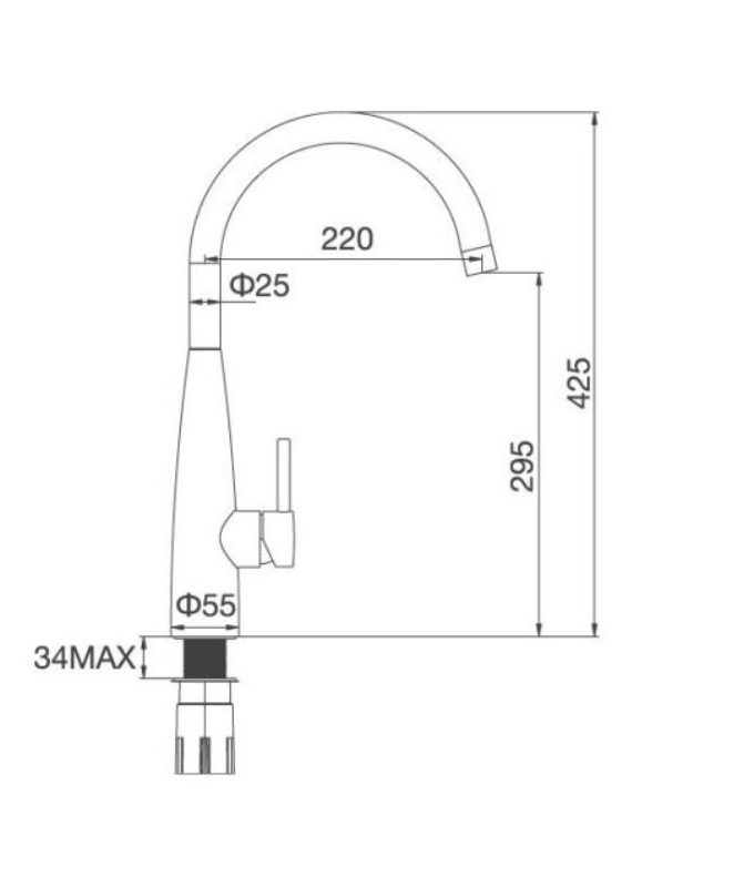 Thiết kế của Vòi rửa bát Malloca K529S