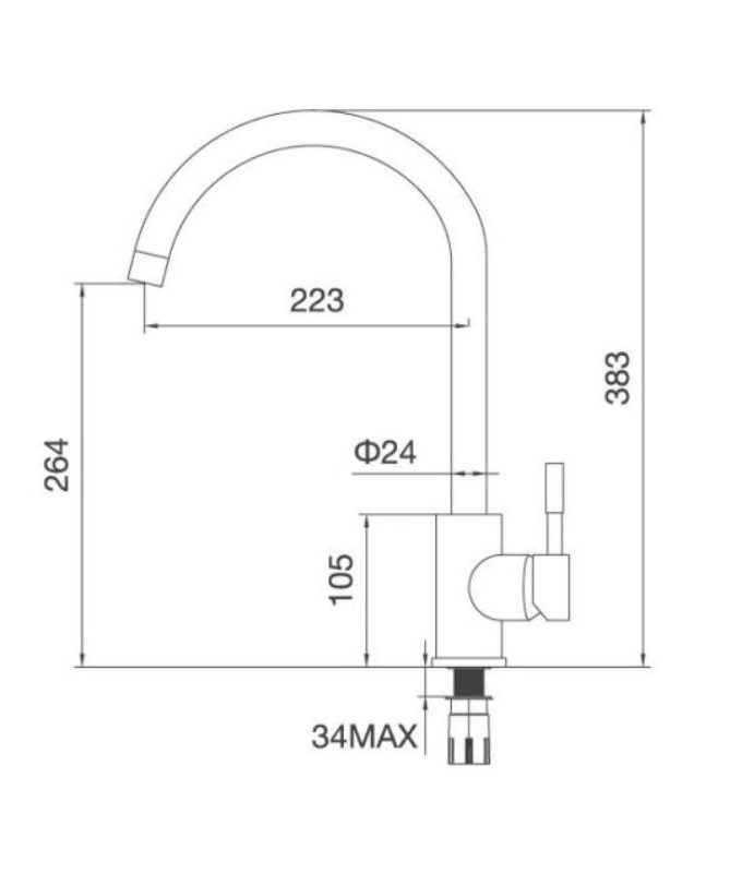 Thiết kế của Vòi rửa bát Malloca K569S