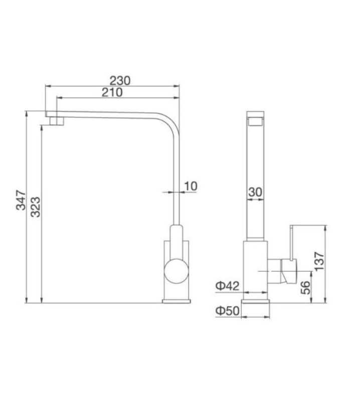 Thiết kế của Vòi rửa bát Malloca K589S
