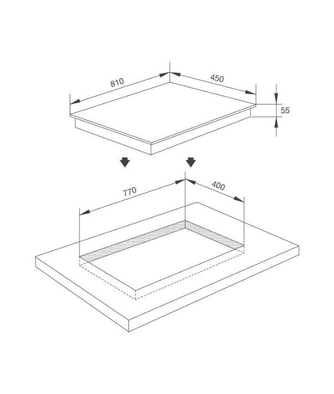kích thước của Bếp từ kết hợp hồng ngoại Malloca MH-03IRB LB