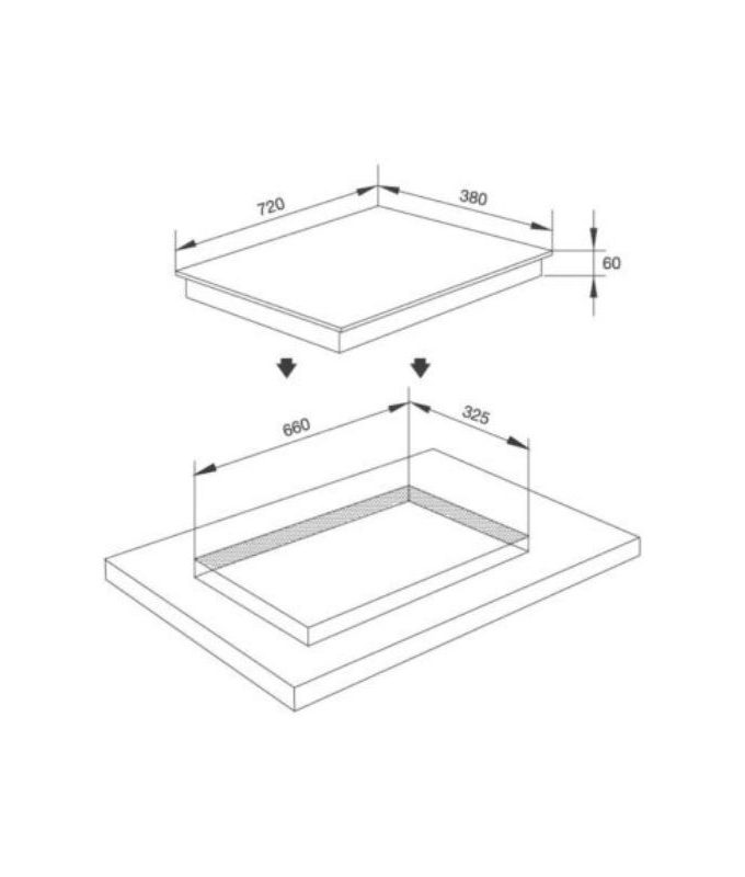 kích thước của Bếp từ Malloca MH-02I SB