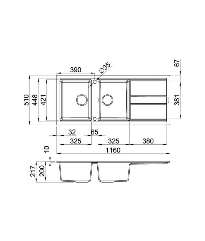 Thiết kế của Chậu rửa bát Malloca NERO G-50040