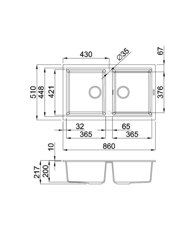 Thiết kế của Chậu rửa bát titanium Malloca G-45073