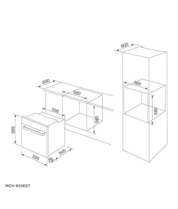 Thiết kế của Lò nướng Malloca MOV-655EST