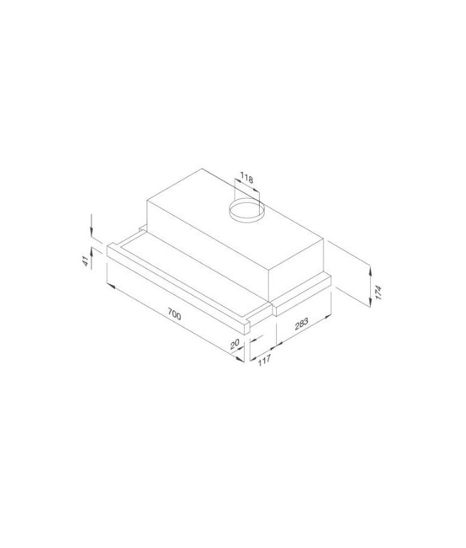 kích thước của Máy hút mùi Malloca K1507