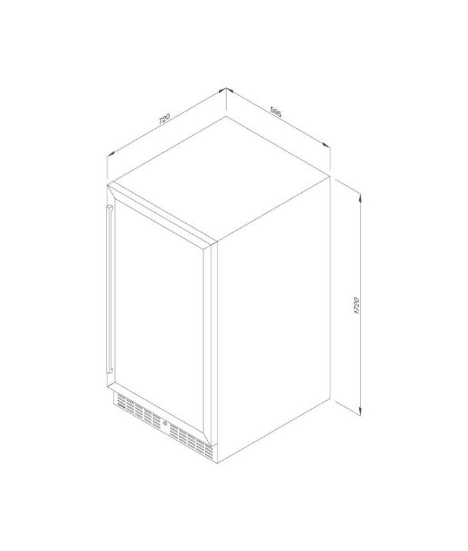 kích thước của Tủ bảo quản rượu Malloca MWC-180BG