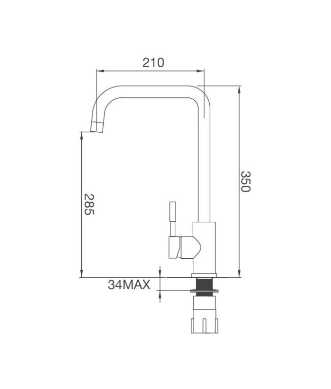 kích thước của Vòi rửa bát Malloca K559-SN