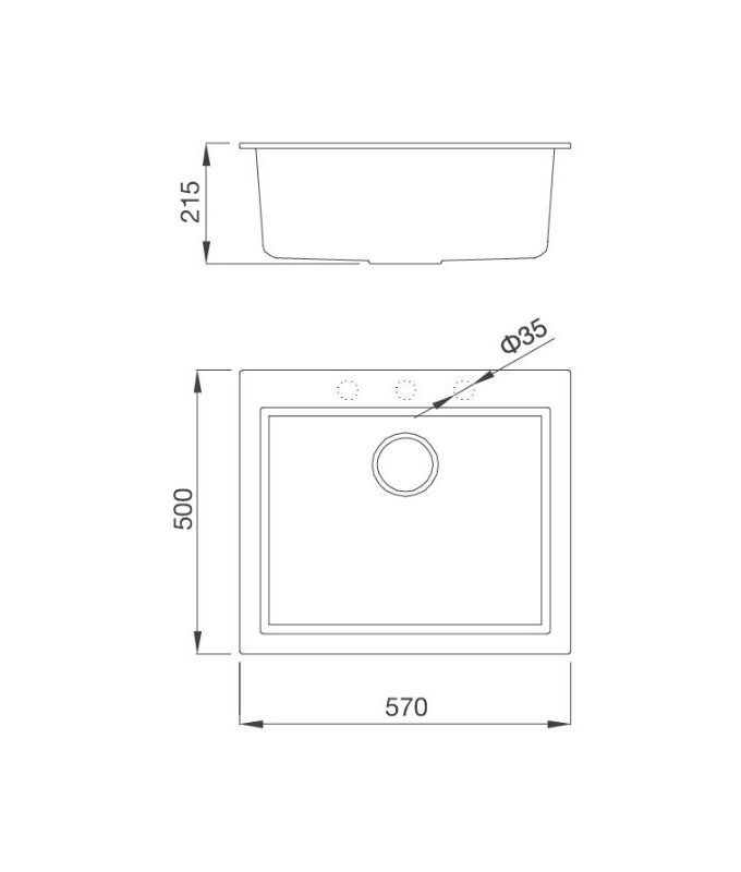 kích thước của Chậu rửa bát Malloca NERO K-10540