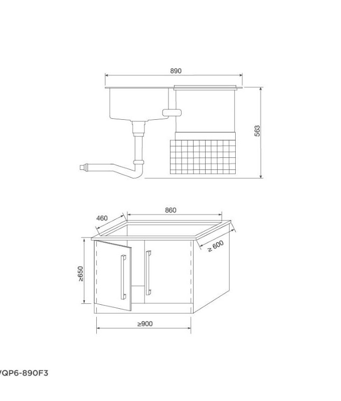 thông số kỹ thuật của Máy rửa bát Malloca WQP6-890F3