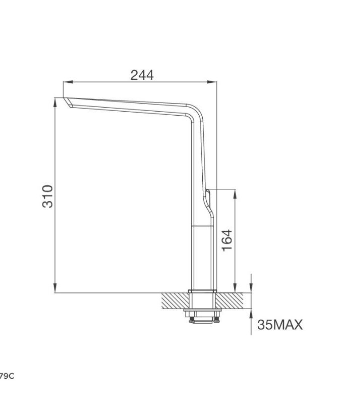 kích thước của Vòi rửa bát Malloca K79C