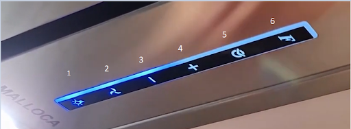 Bảng điều khiển máy hút mùi Malloca Hidden K-730