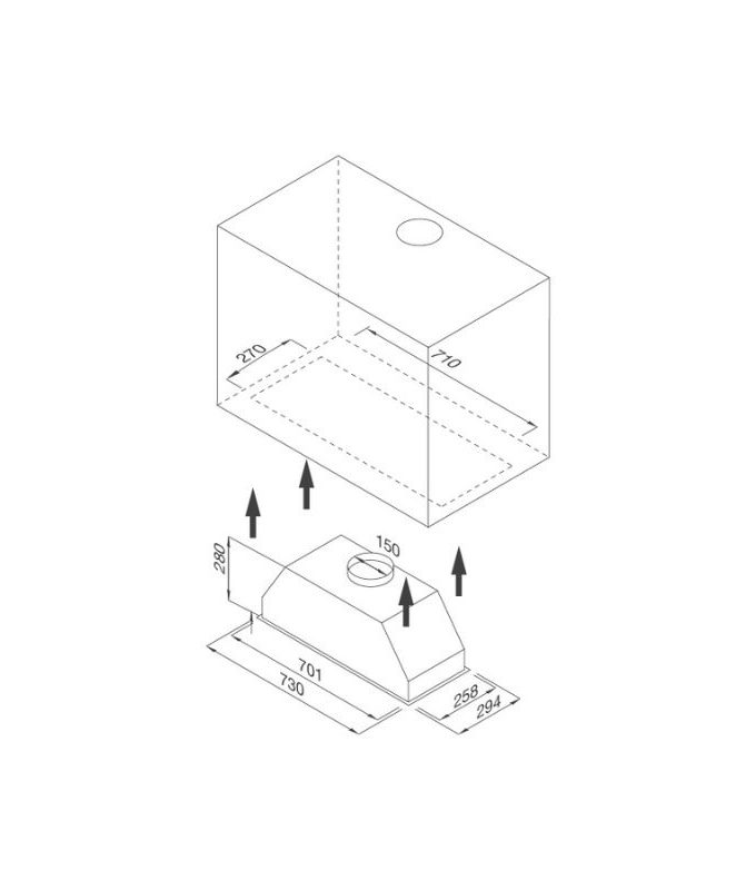 Thiết kế của Máy hút mùi Malloca Hidden K-730
