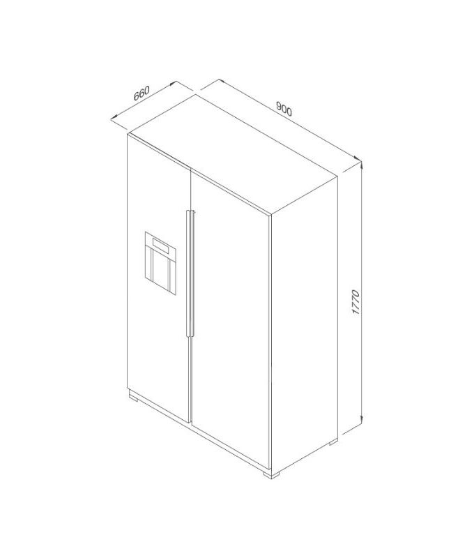 kích thước của Tủ lạnh Side by Side Malloca MF-547 SIM