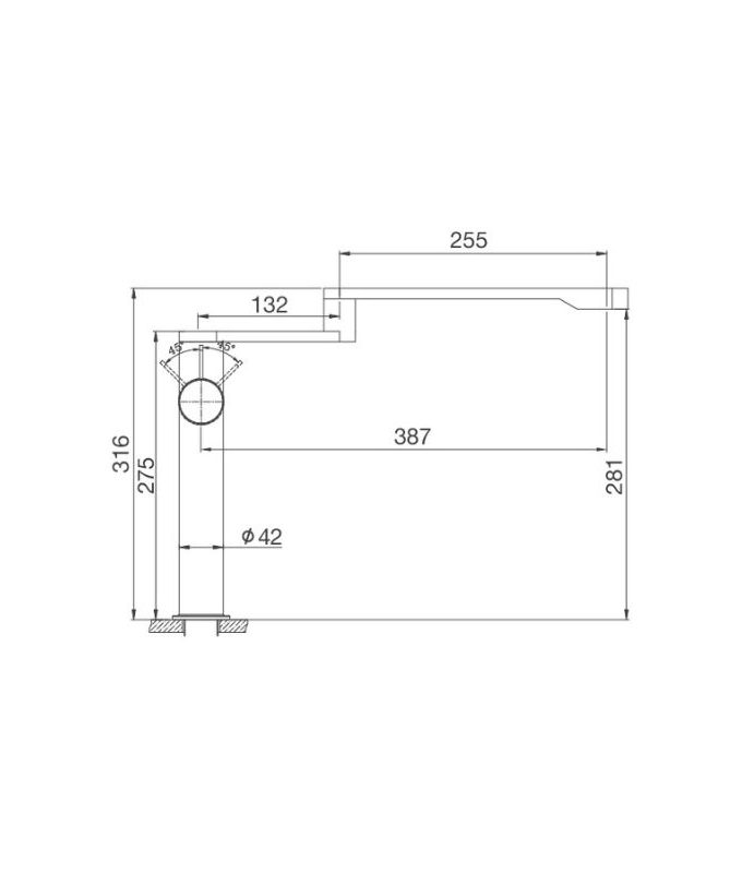 Kích thước vòi rửa bát Malloca K060-S