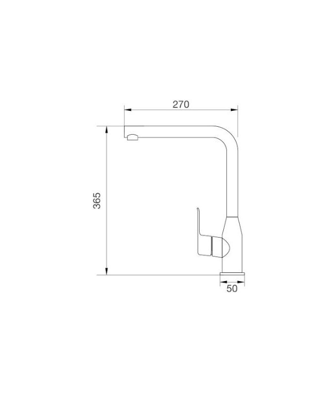 Kích thước vòi rửa bát Malloca K520S