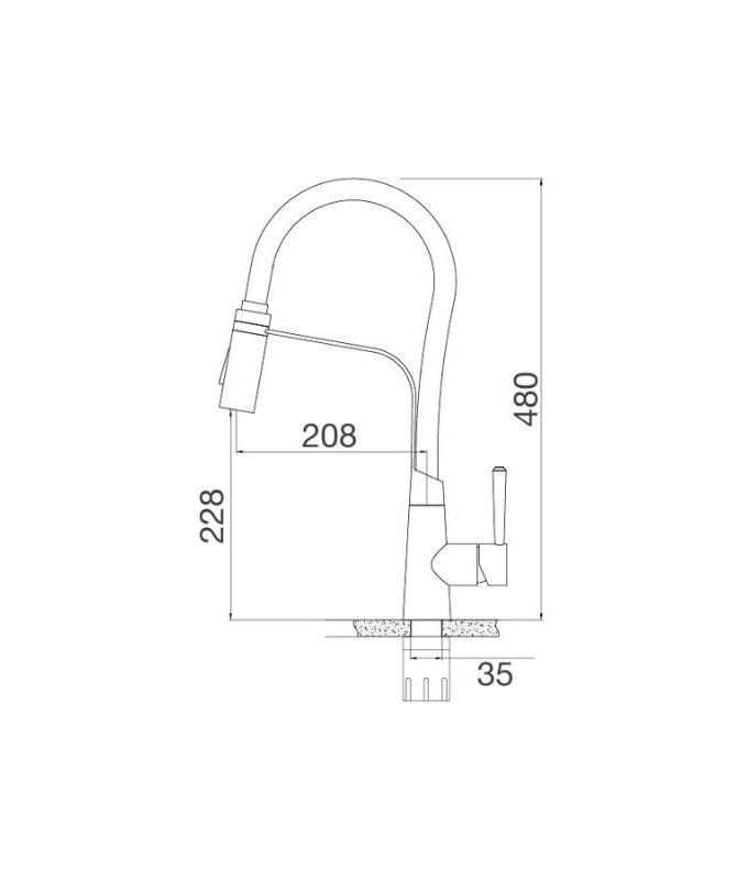 Kích thước vòi rửa bát Malloca K596S