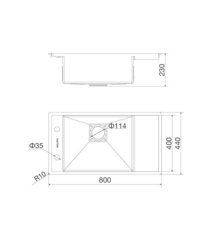 Kích thước của Chậu rửa bát Malloca MS 6303 WST