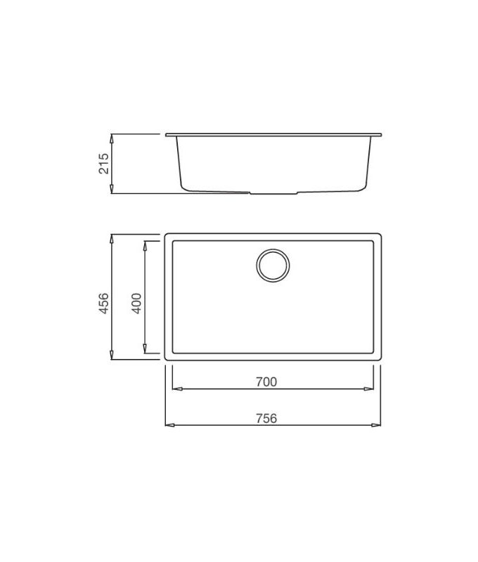 kích thước của Chậu rửa bát Malloca ZEN K-13073